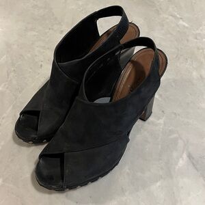 Donald J. Pliner Jagger Black Suede Block Heel Shoes 10